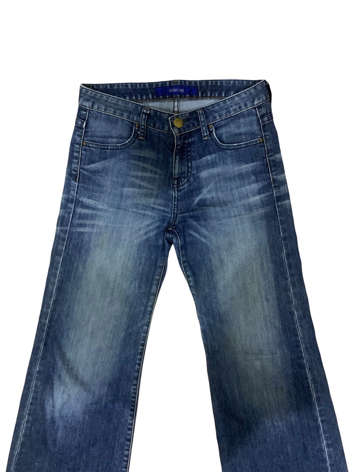 Jun Takahashi × Uniqlo 🔥Flare🔥 Vintage Uniqlo Wide Leg Blue Wash Jeans Size US 28 / EU 44 - 4 Thumbnail