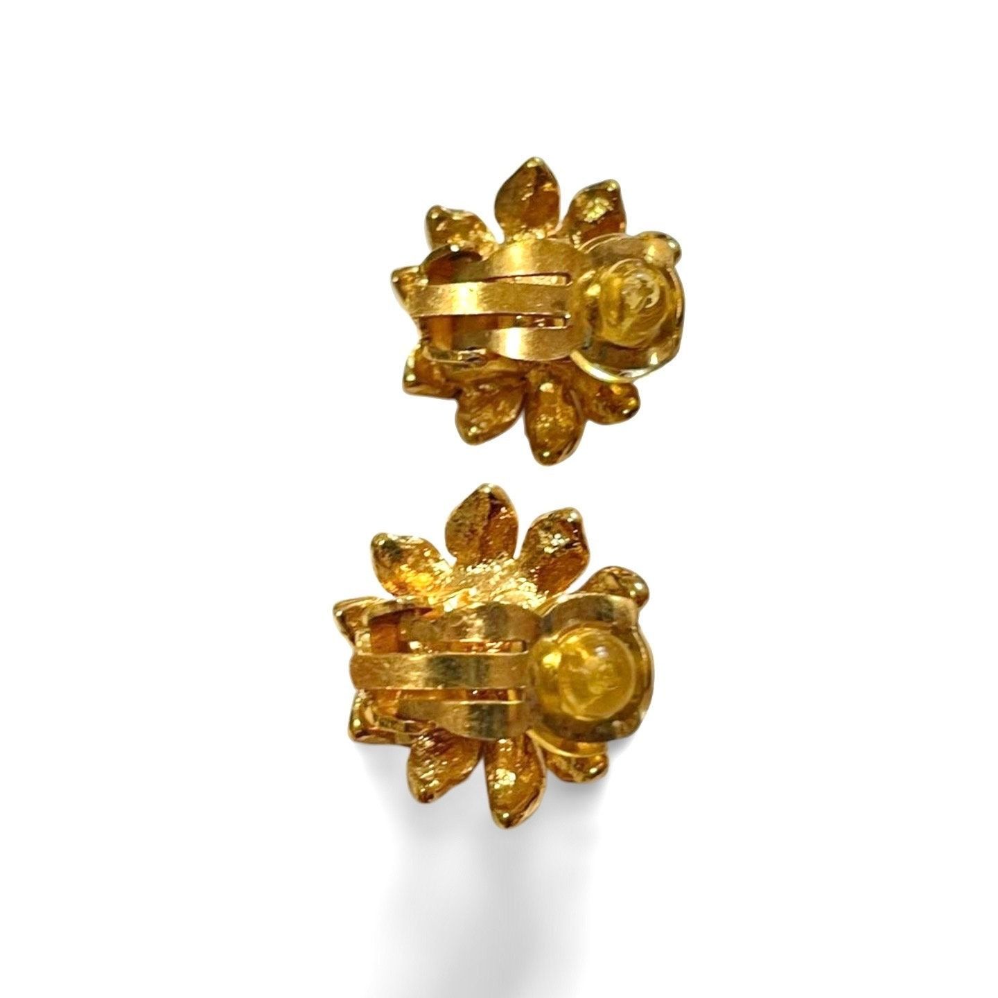 Chanel Vintage CHANEL golden sunflower design earrings with crystal Size ONE SIZE - 8 Thumbnail