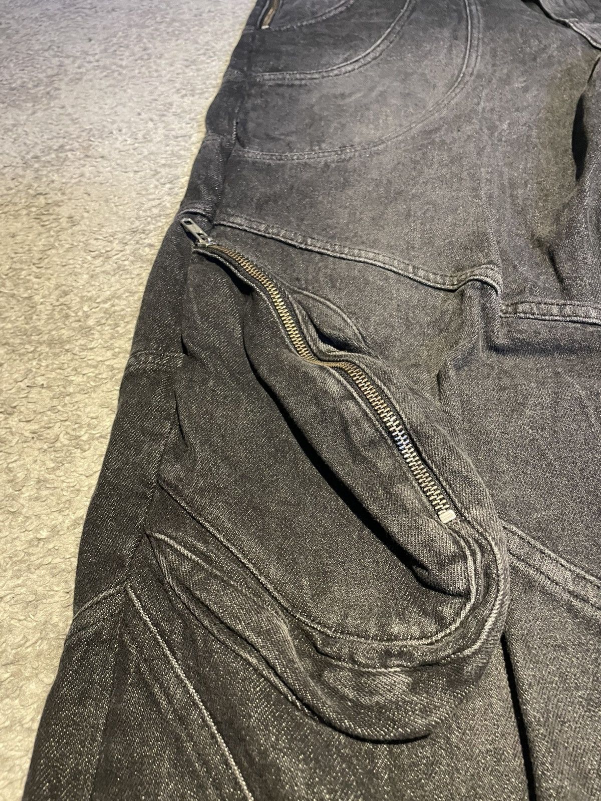Trendt Vision Black Cargo Denim Jeans Size US 34 / EU 50 - 4 Thumbnail