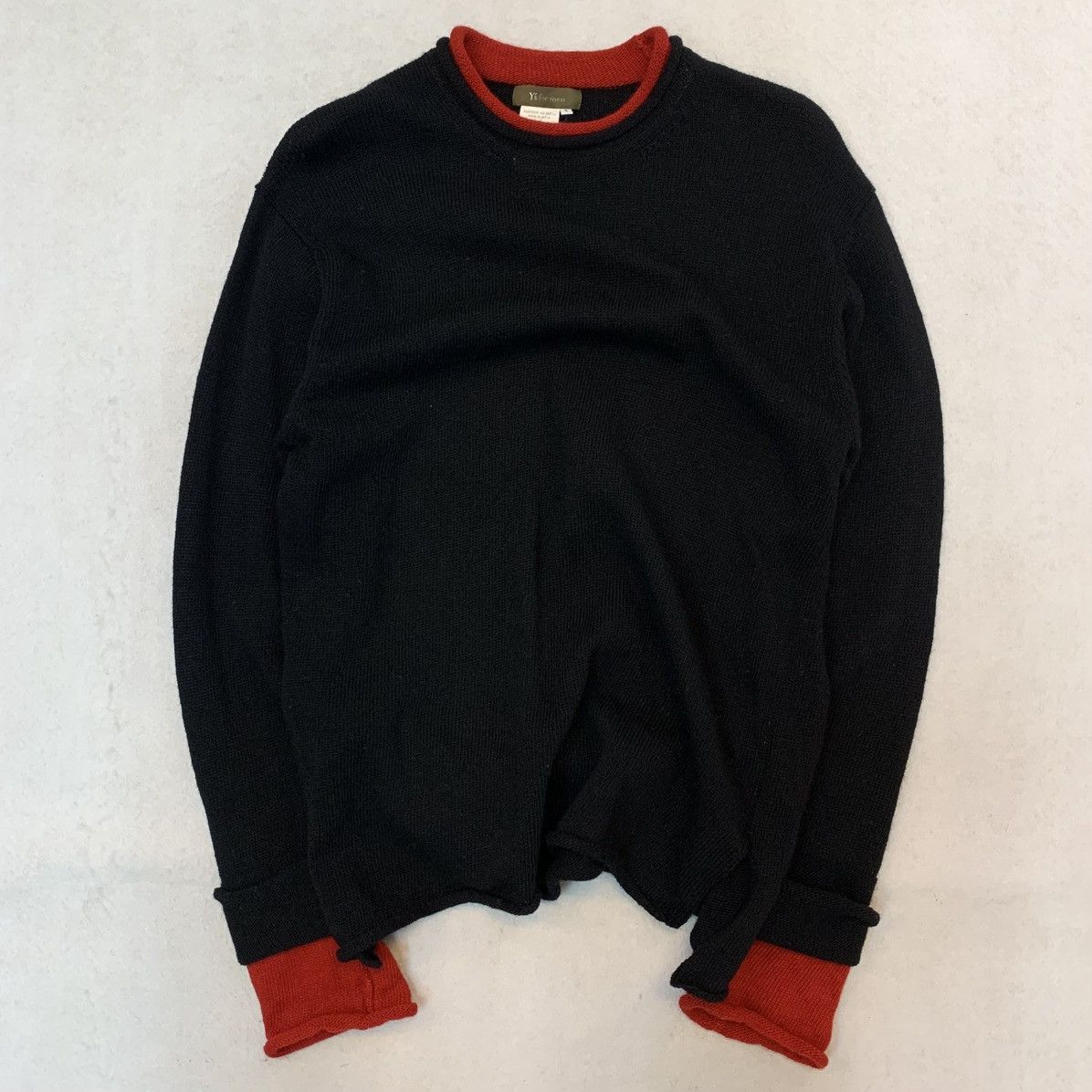 Y's for Men 1990s Y's For Men (Yohji Yamamoto) Layered Cuff Knit Sweater Size US L / EU 52-54 / 3 - 1 Thumbnail