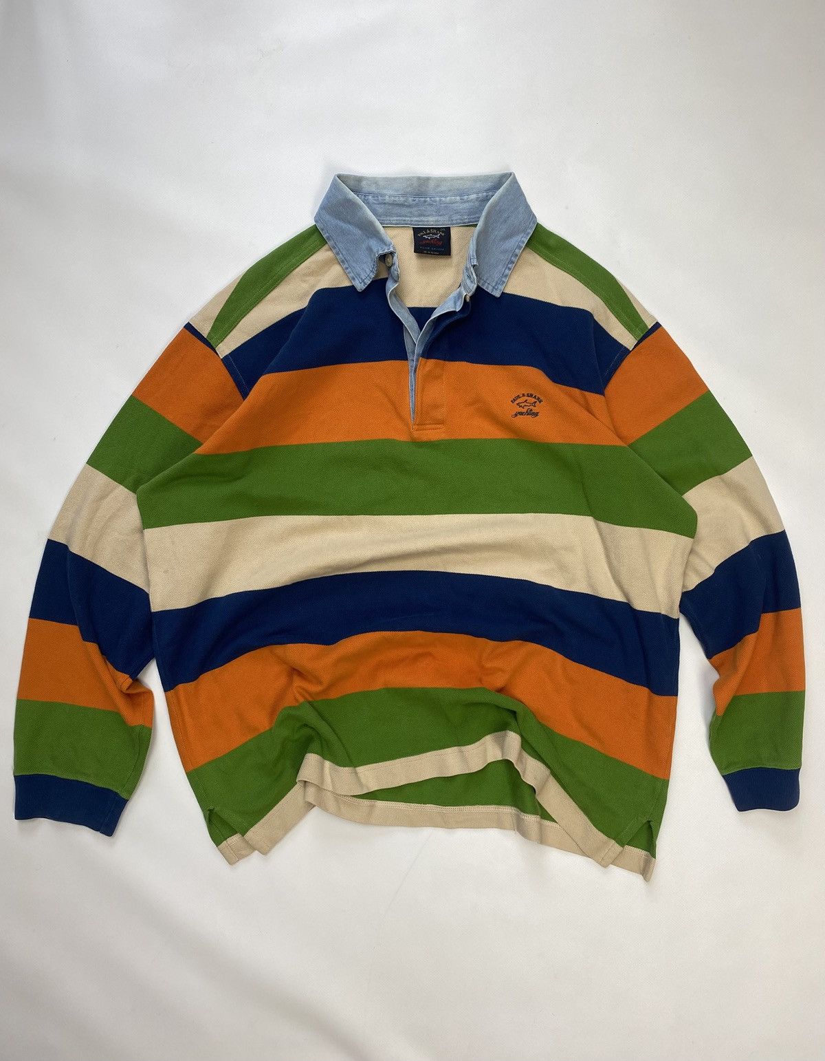 Paul & Shark PAUL & SHARK Striped Rugby Long Sleeve Shirt Size US XXL / EU 58 / 5 - 2 Thumbnail