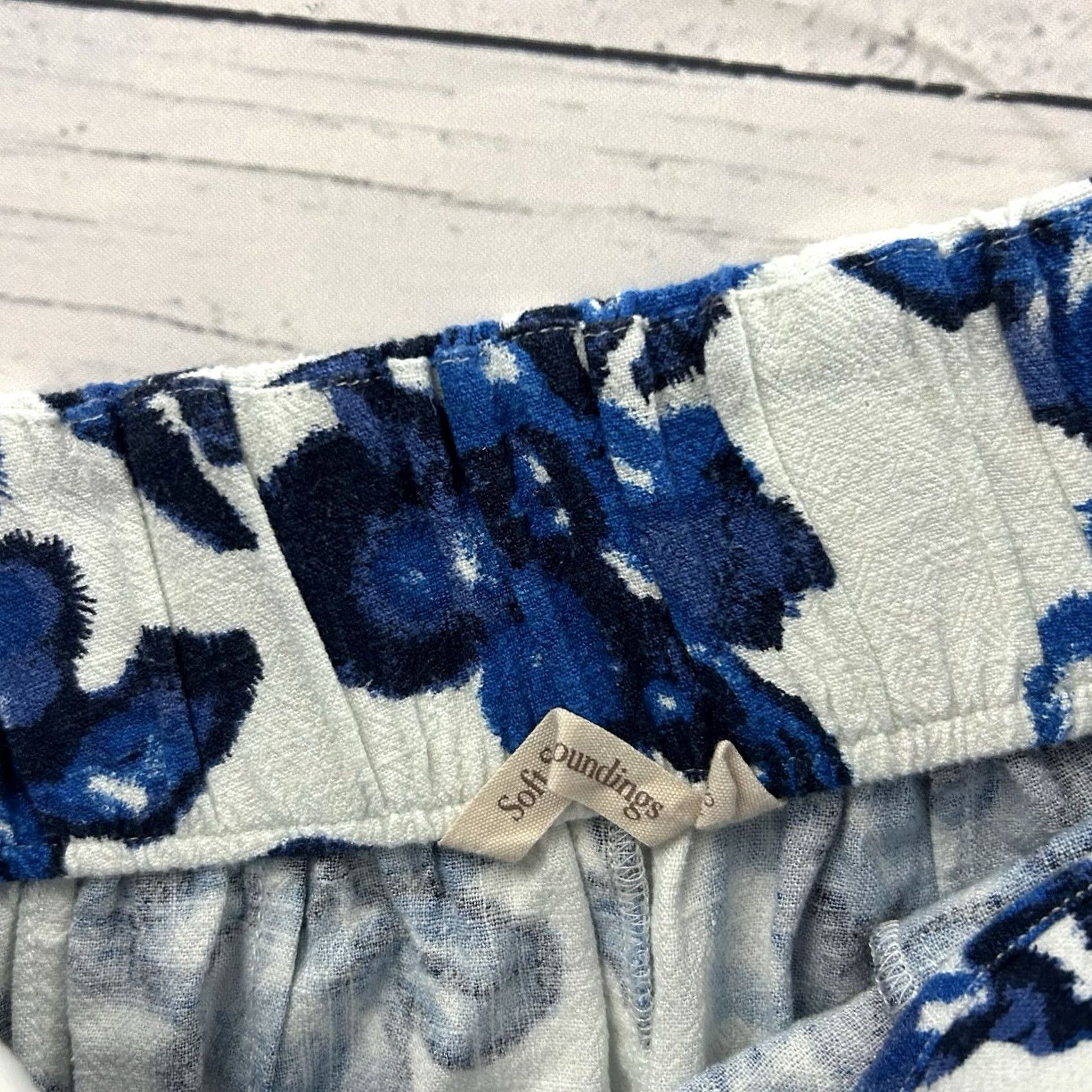 Soft Surroundings Soft Surroundings Linen Pants Floral Blue XS Womens Regular Size 26" / US 2 / IT 38 - 4 Thumbnail