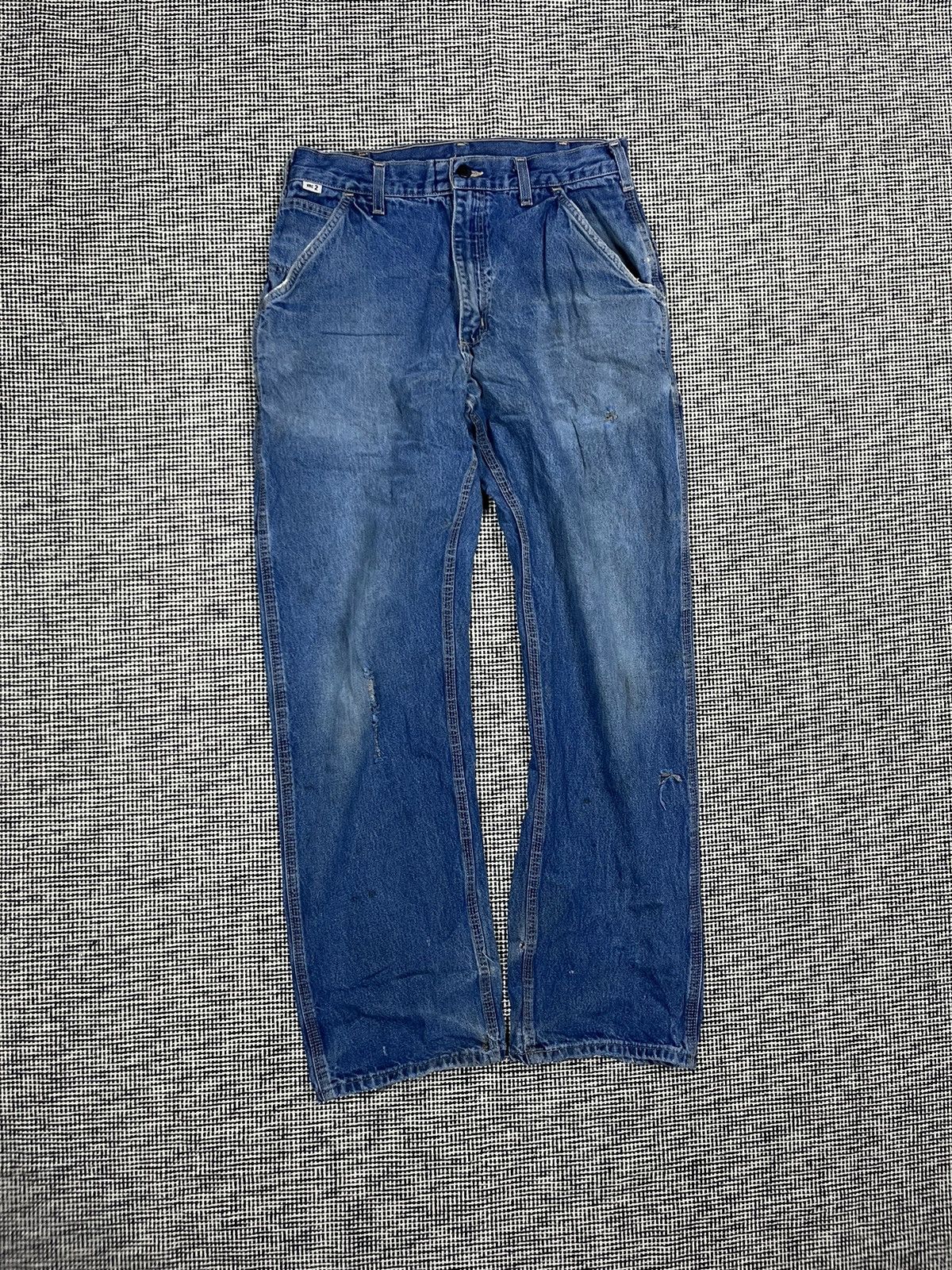 Carhartt × Vintage Light blue distressed baggy carhartt carpenter flame resist Size US 30 / EU 46 - 2 Thumbnail