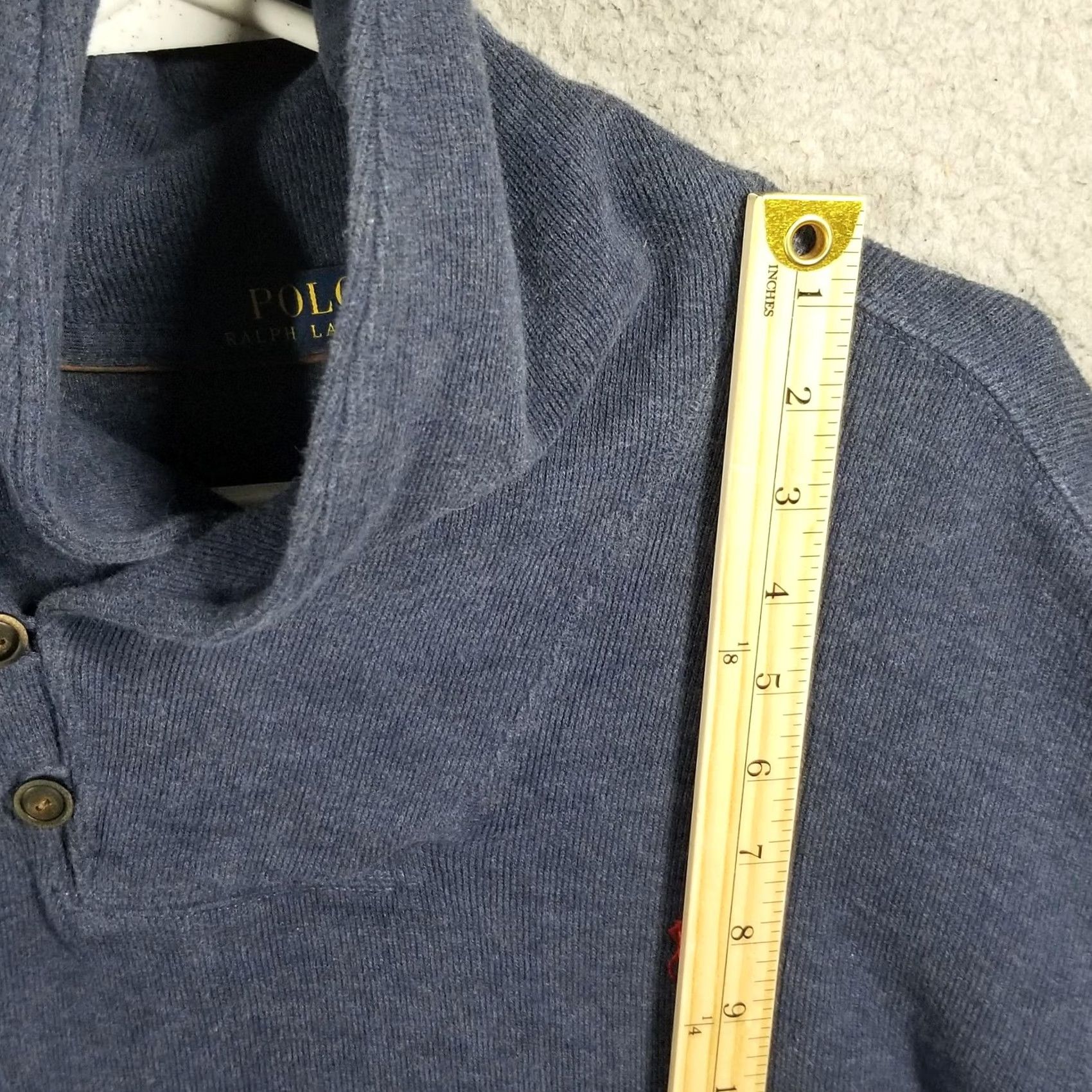 Polo Ralph Lauren Polo Ralph Lauren Sweater Mens XL Blue Button Shawl Knit Pullover Logo Size US XL / EU 56 / 4 - 5 Thumbnail