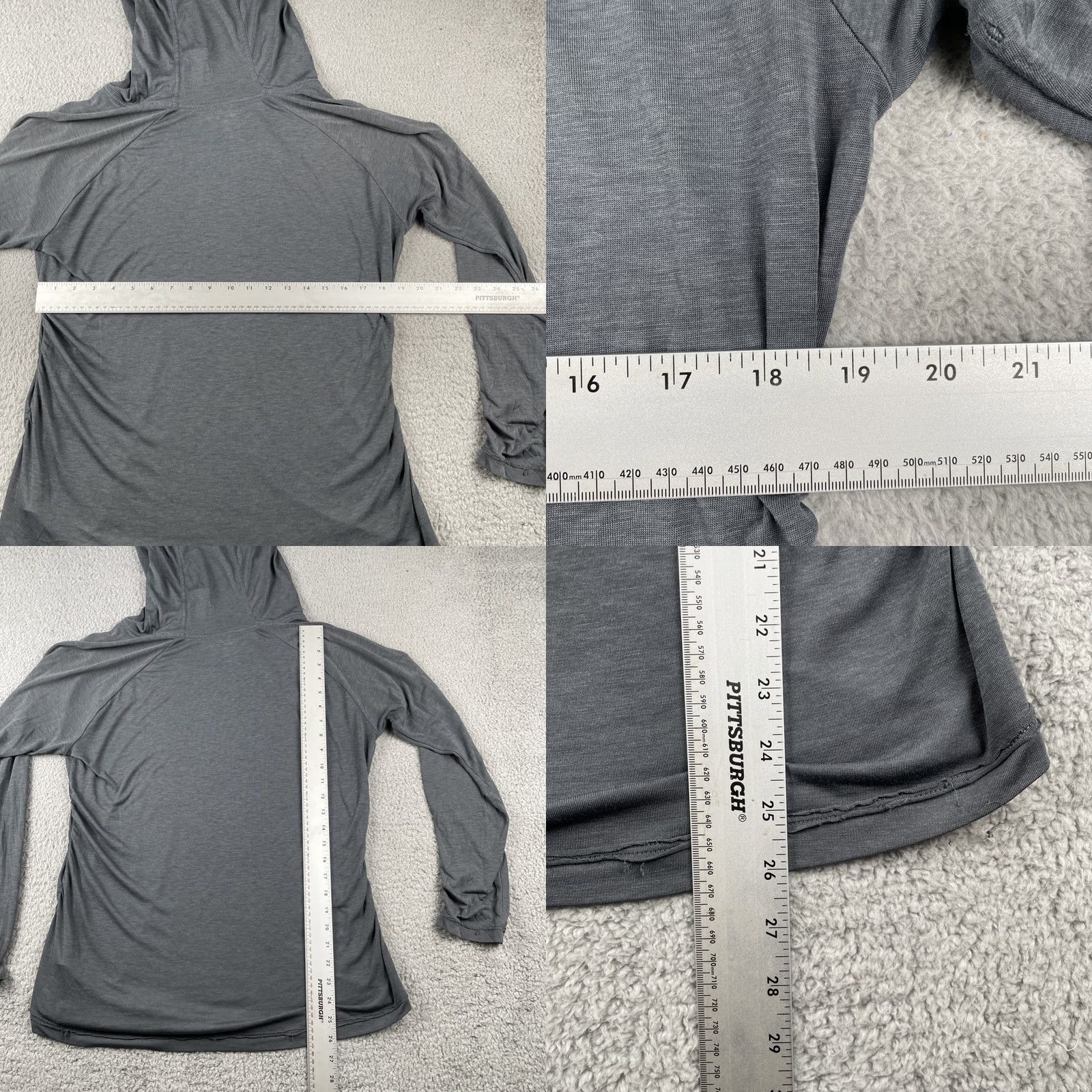 Vintage Rocky Mountain Hardwear Women’s L/XL Ultra Thin Hooded Long Sleeve Gray Soft T-Shirt Pullover Activewear climber hiking running gym nature Size XL / US 12-14 / IT 48-50 - 9 Thumbnail