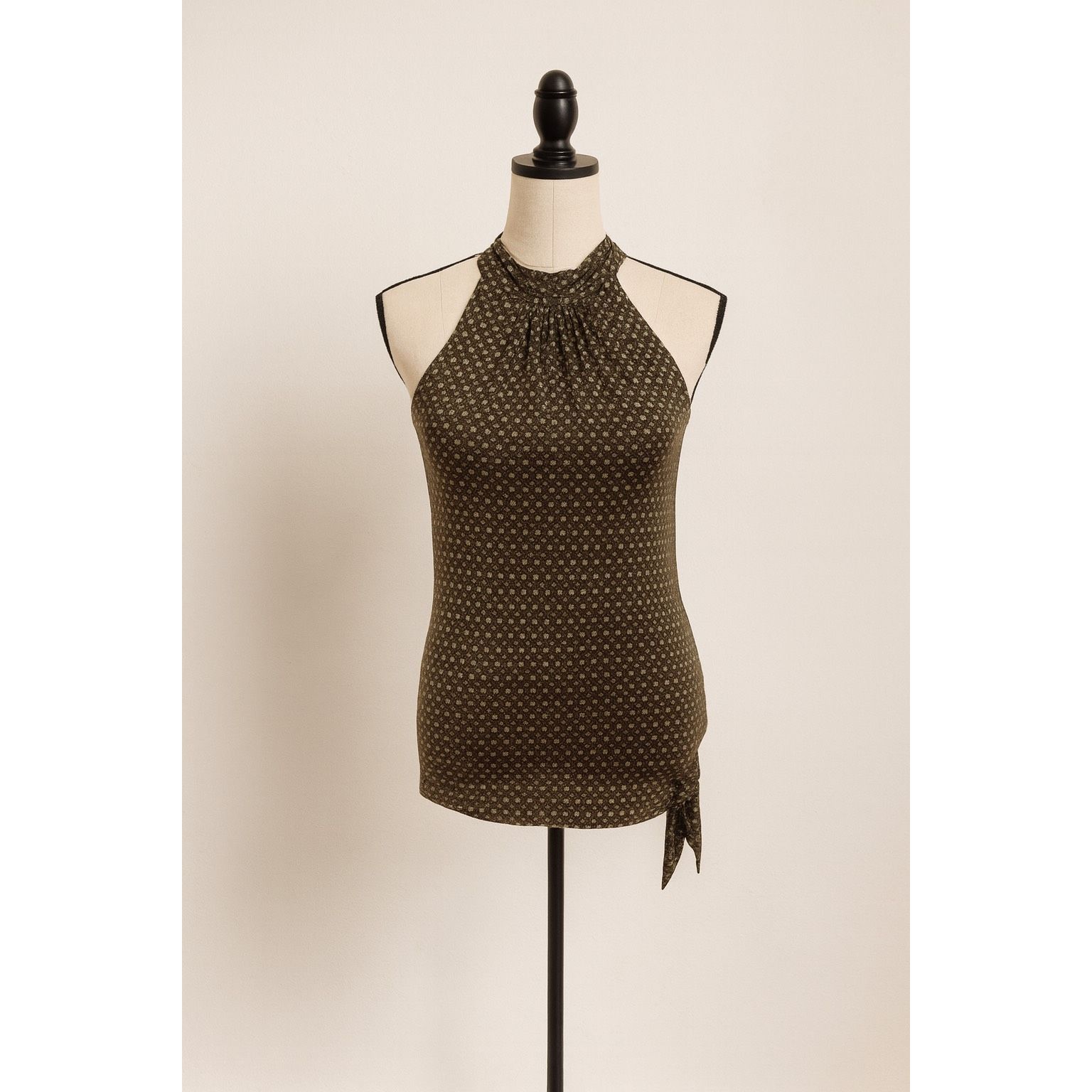 Michael Kors Michael Michael Kors Sleeveless Printed Tie-Hem Top – Green/ Size XS / US 0-2 / IT 36-38 - 1 Thumbnail