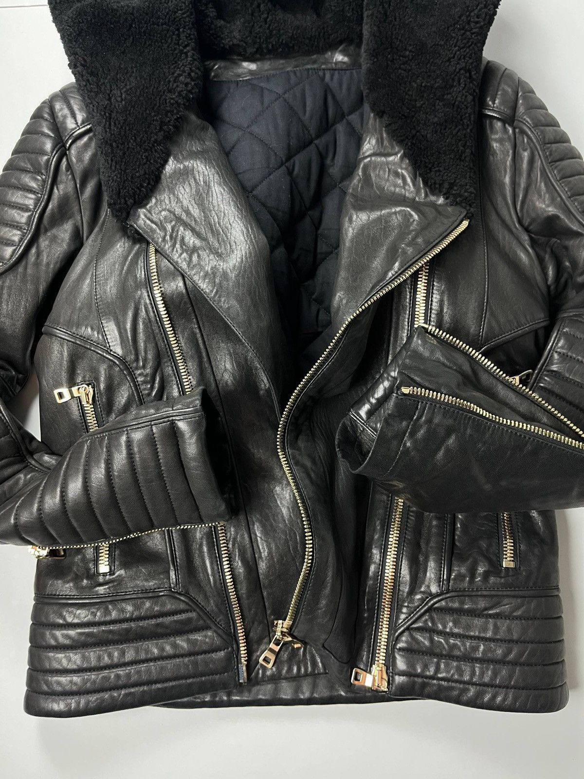 Balmain 2017 Balmain fur hooded leather jacket Size US S / EU 44-46 / 1 - 2 Thumbnail