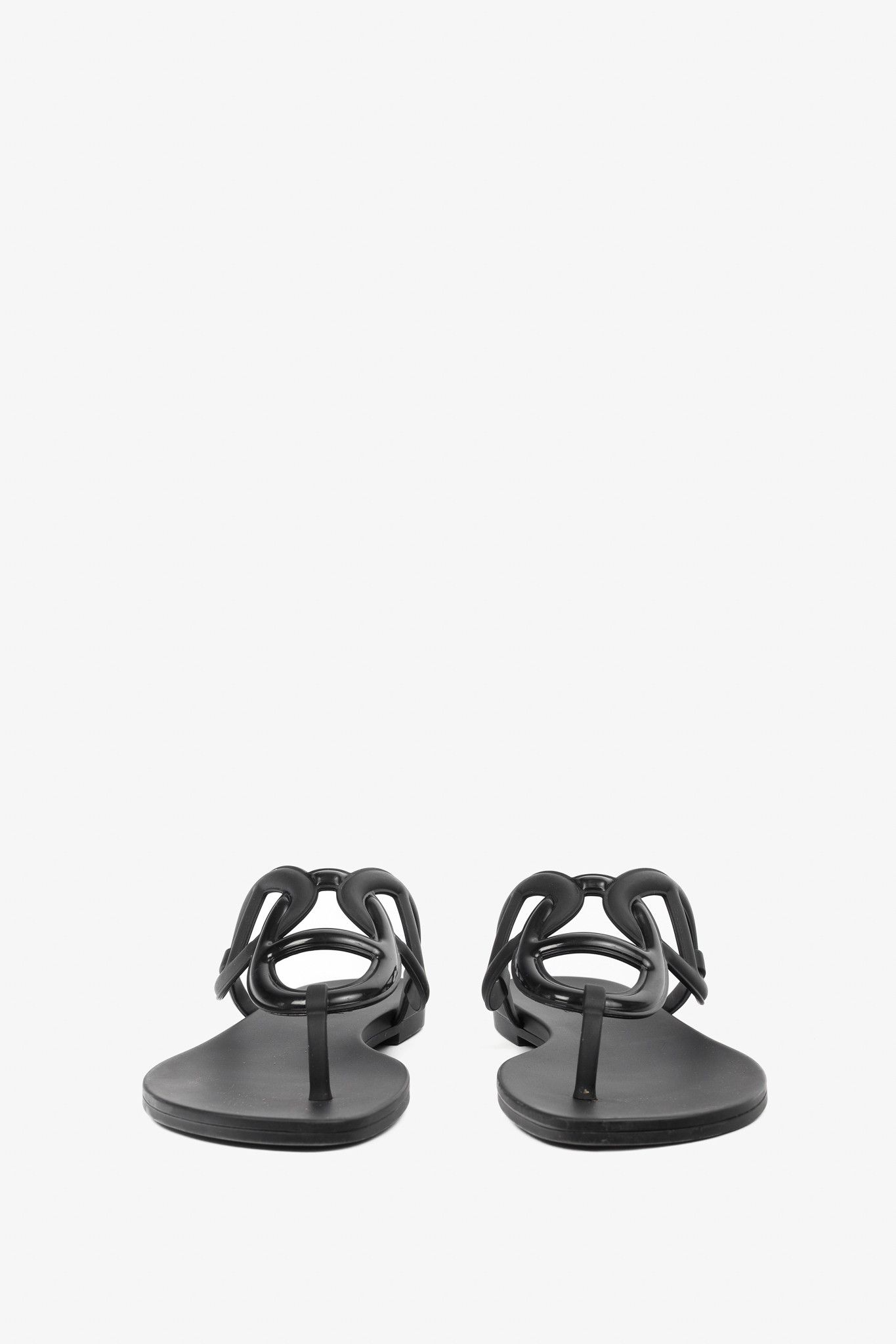 Hermes Hermes Egerie Noir Rubber Chaine d'Ancre Thong Sandals Size US 8.5 / IT 38.5 - 3 Thumbnail