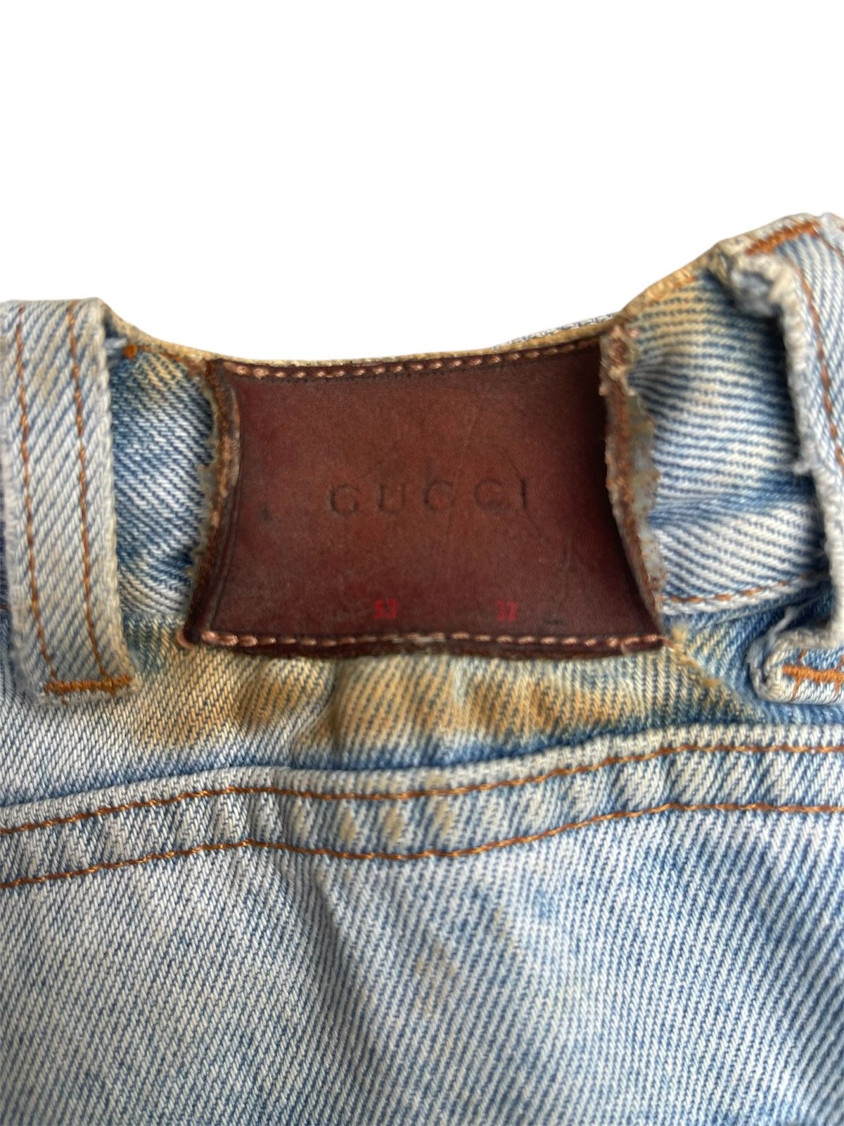 Gucci Vintage Gucci Web Stripe Cuff Denim Jeans Distressed Size US 32 / EU 48 - 10 Thumbnail
