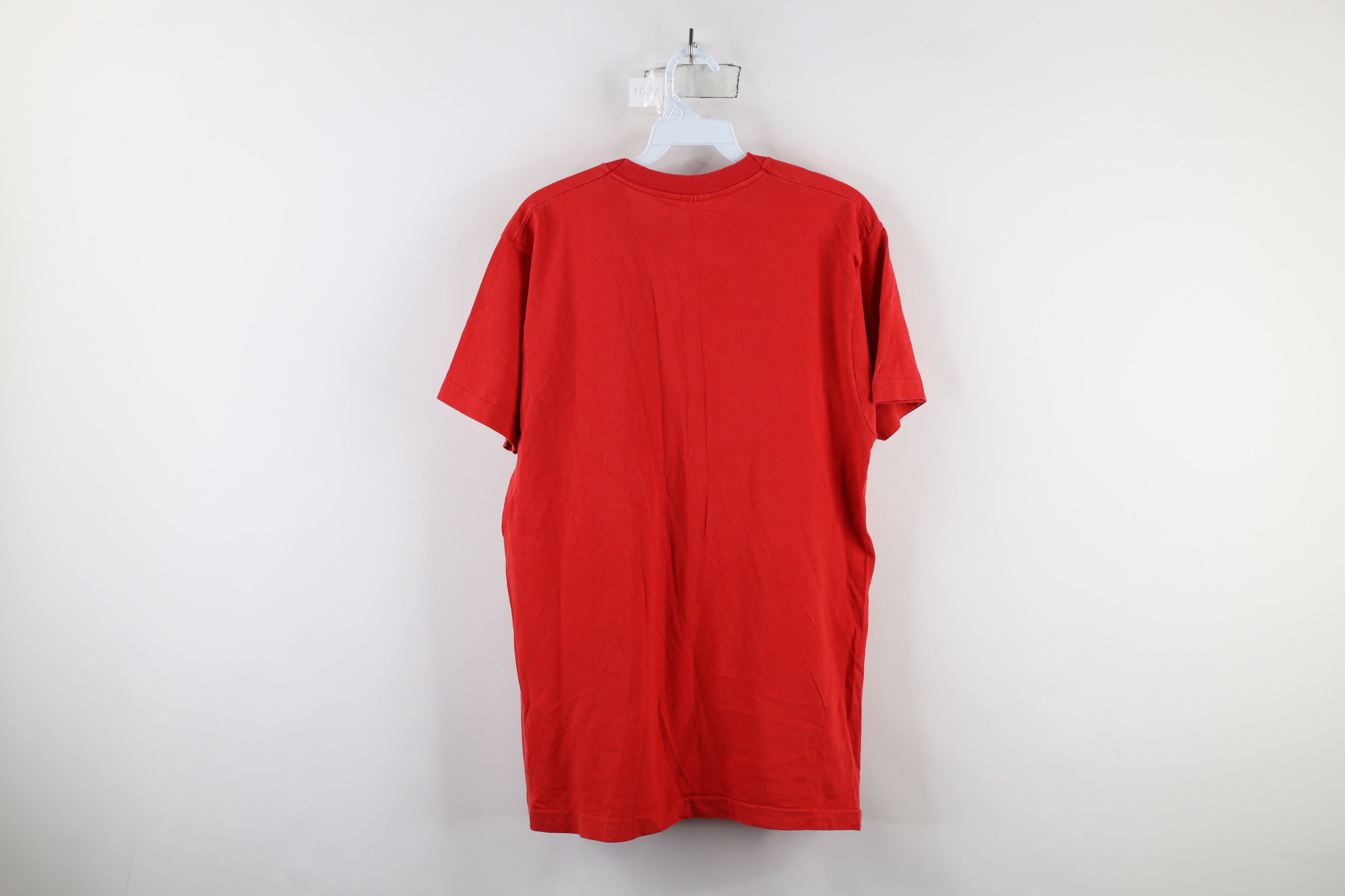 Vintage Vintage 90s Streetwear Blank Cotton Pocket T-Shirt Red USA Size US L / EU 52-54 / 3 - 10 Thumbnail