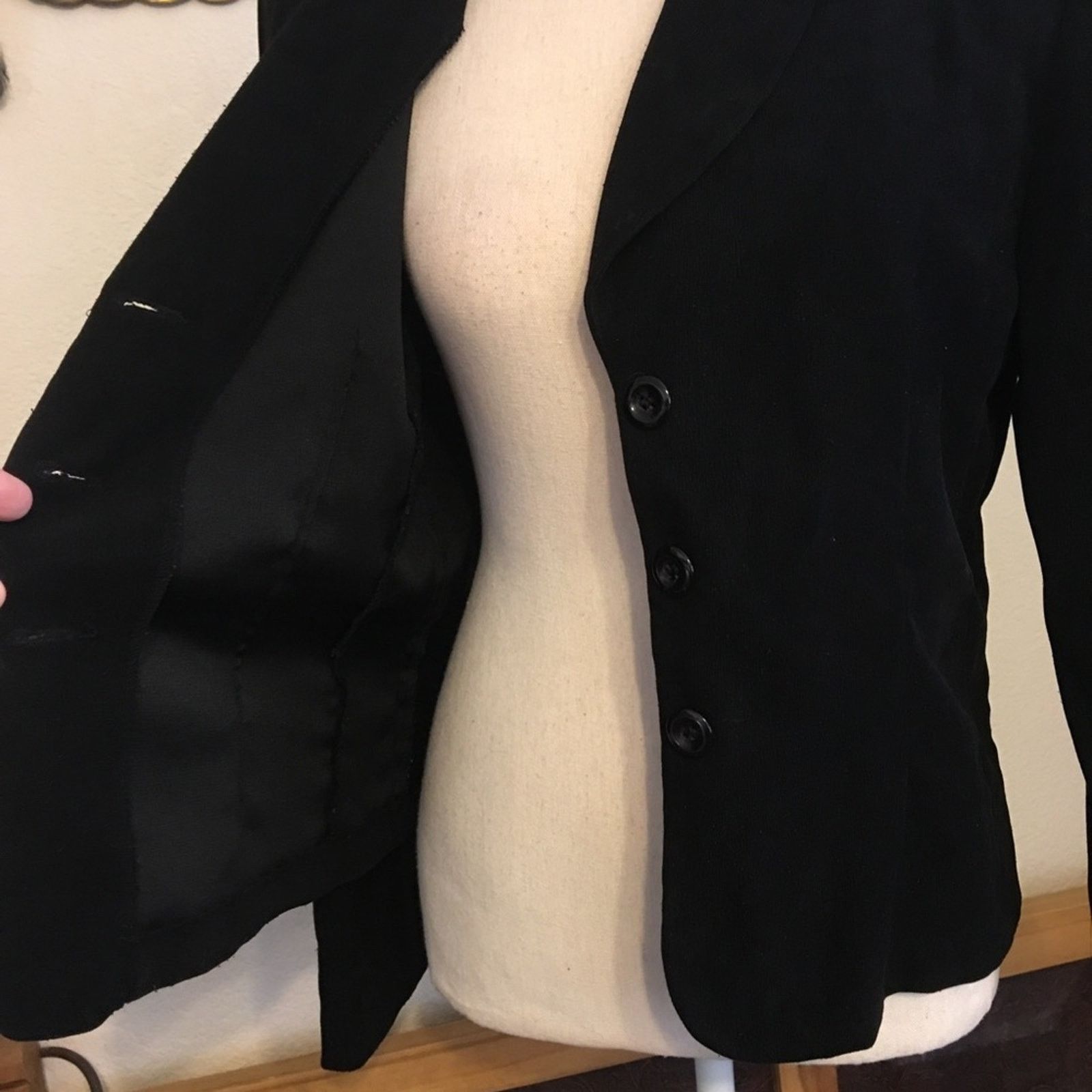 Vintage Vintage “I” Countess black textured career jacket Size L / US 10 / IT 46 - 6 Thumbnail