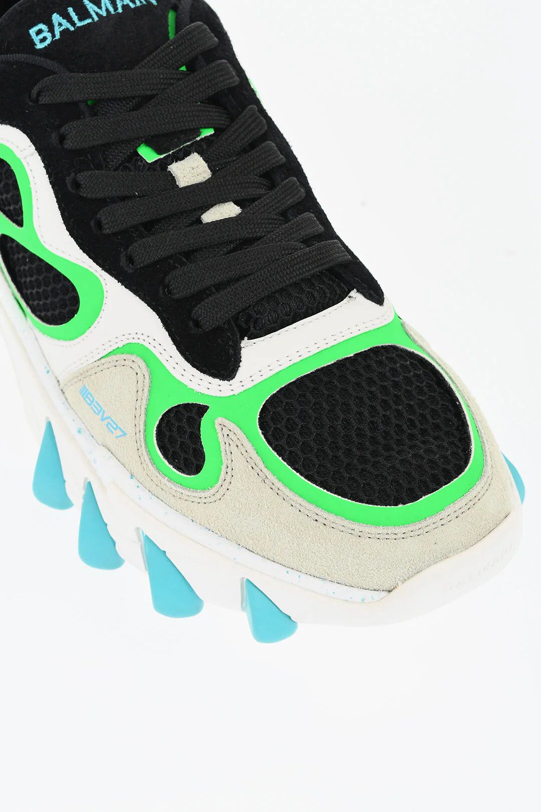 Balmain og1mm0326 Mesh & Suede Low-Top Sneakers in Multicolor Size US 10 / EU 43 - 4 Thumbnail