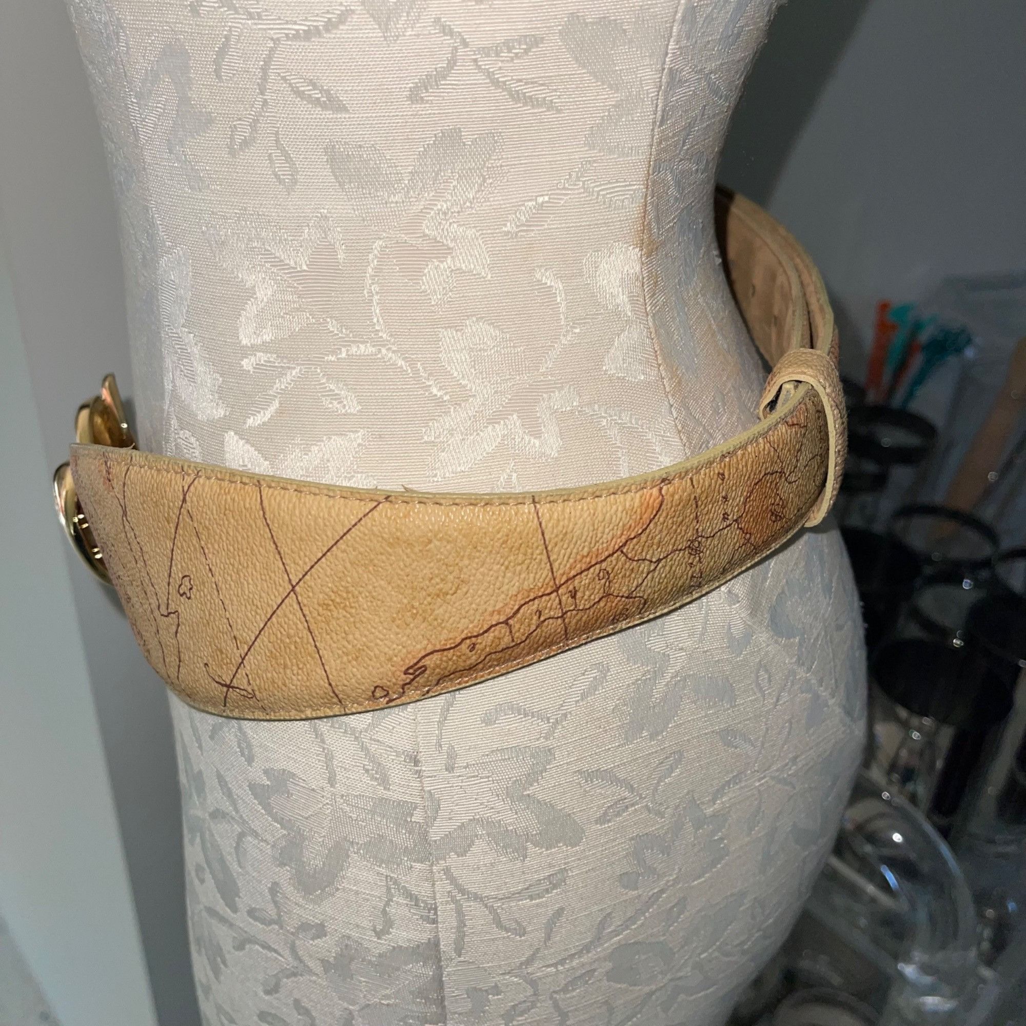 Vintage Vintage Womens Belt One Size Tan Buckle Map Print Size ONE SIZE - 5 Thumbnail