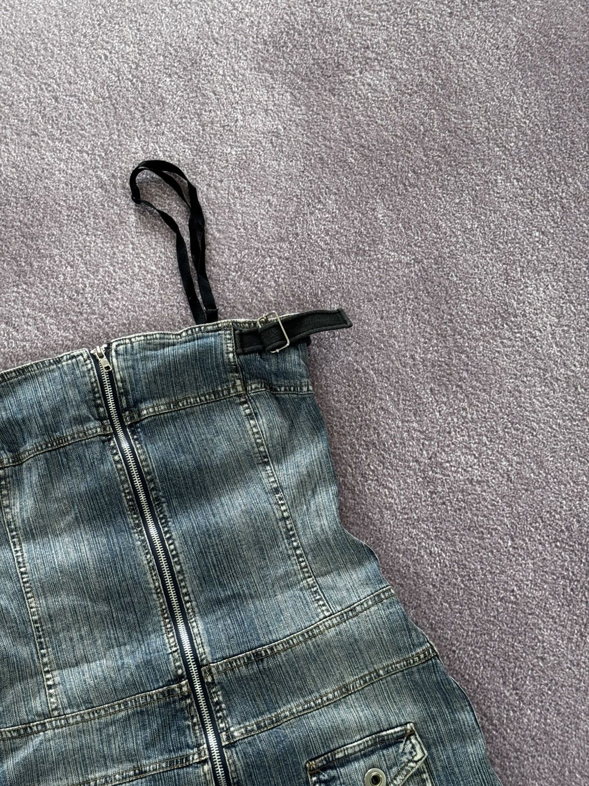 Japanese Brand 00’s Japanese Brand Y2K Distressed Denim Dress Size S / US 4 / IT 40 - 6 Thumbnail