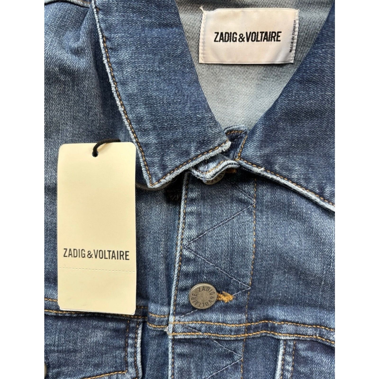 Zadig & Voltaire Zadig & Voltaire Kase Denim Heart Jacket in Dark Blue Small Size S / US 4 / IT 40 - 11 Thumbnail
