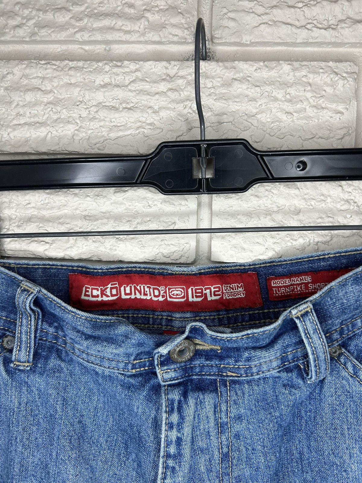Ecko Unltd. × Vintage Vintage Ecko Carpenter Baggy Faded Denim Shorts Size US 38 / EU 54 - 8 Thumbnail