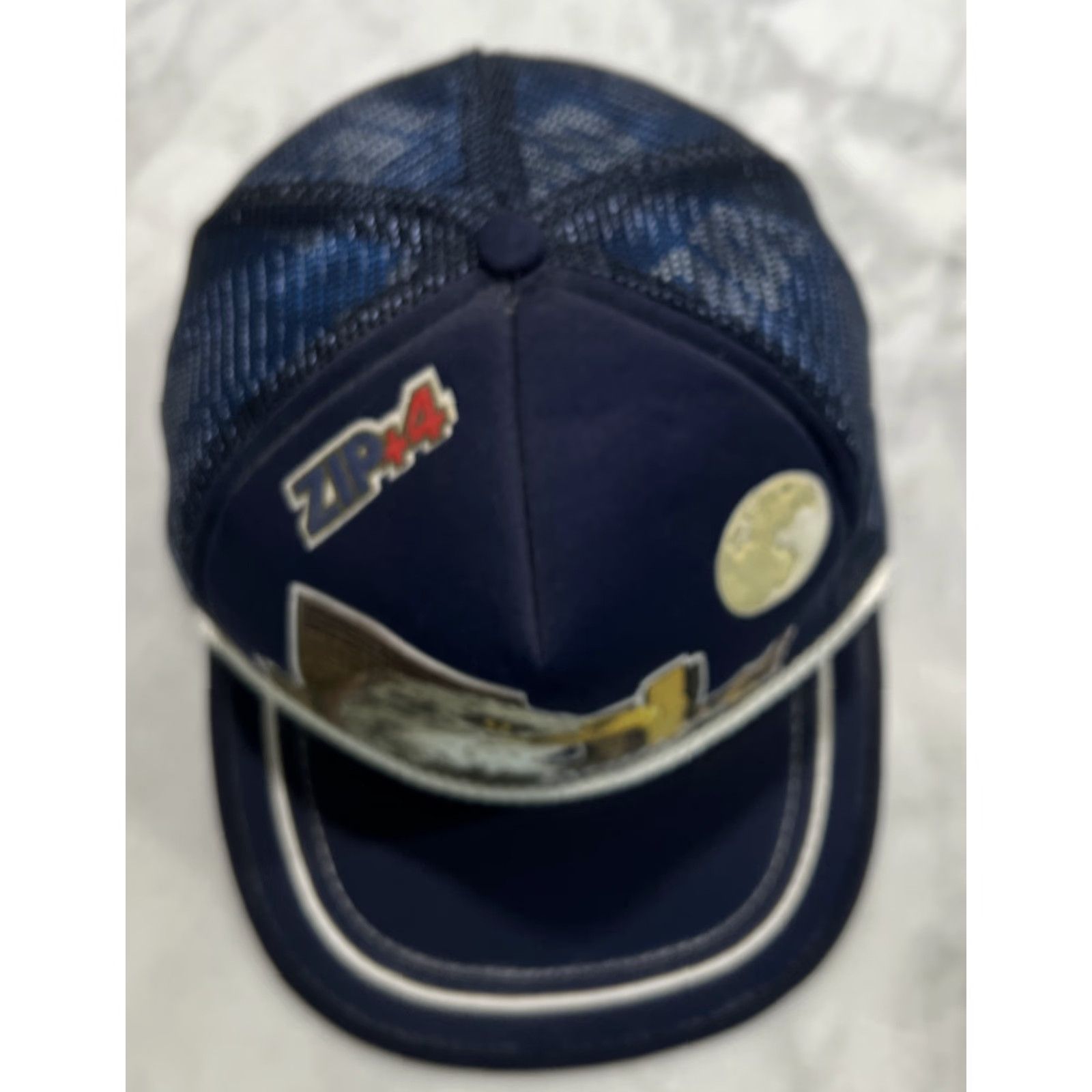 Express VINTAGE USPS Express Mail Eagle Rope Trucker Snapback Hat Cap Foam Crownco Men Adjustable Blue 80s USA Eagle Rope Vintage Style Nike? Size ONE SIZE - 5 Thumbnail