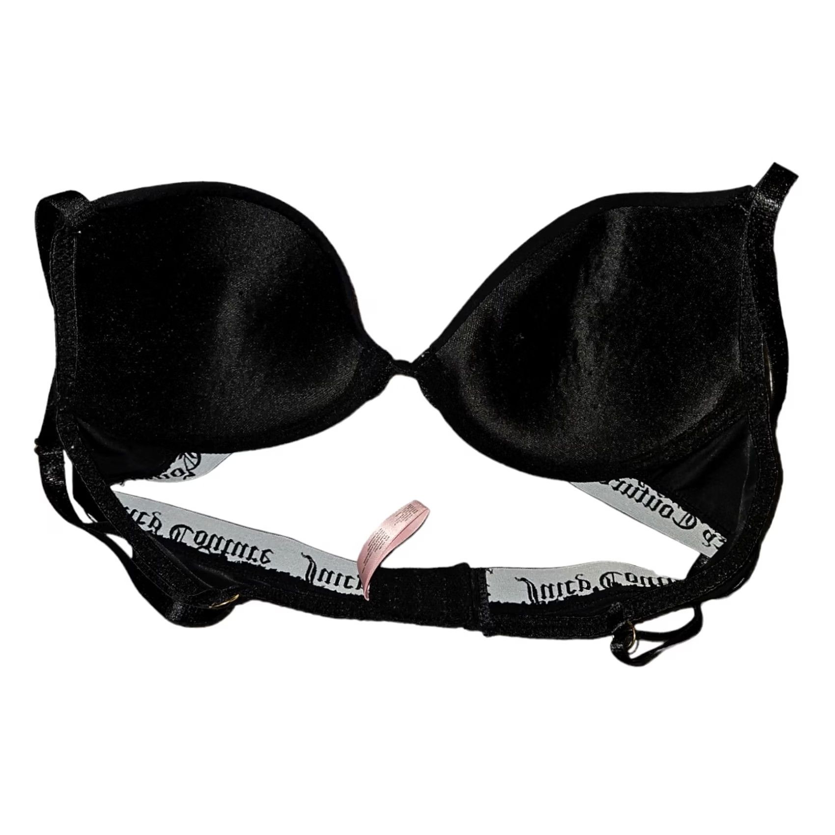 Juicy Couture Juicy Couture Bra Women's 34B Black Underwire Padded Logo Adjustable Straps Size ONE SIZE - 3 Thumbnail
