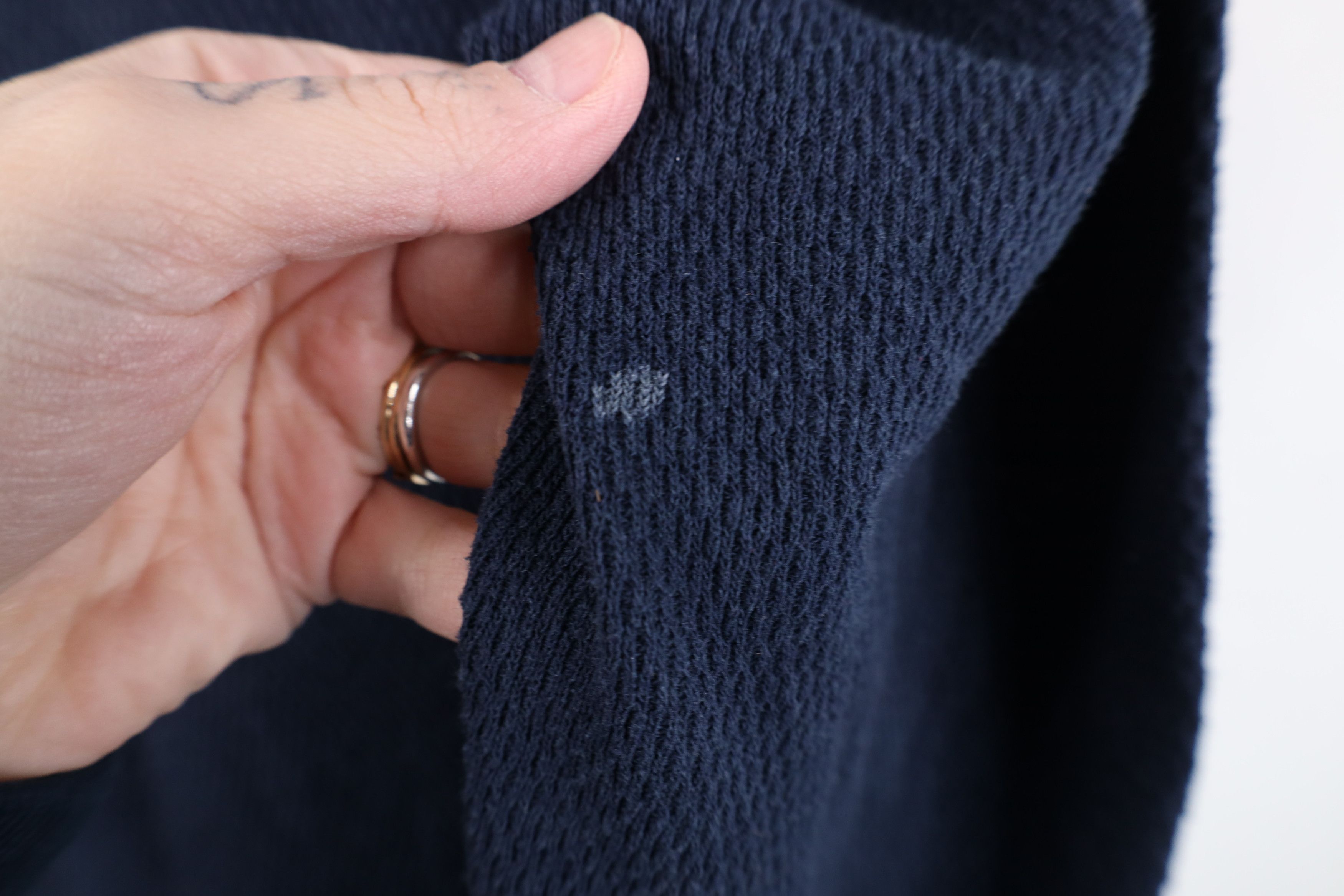 Vintage Vintage 90s Streetwear Waffle Knit Henley T-Shirt Blue Size US L / EU 52-54 / 3 - 9 Thumbnail