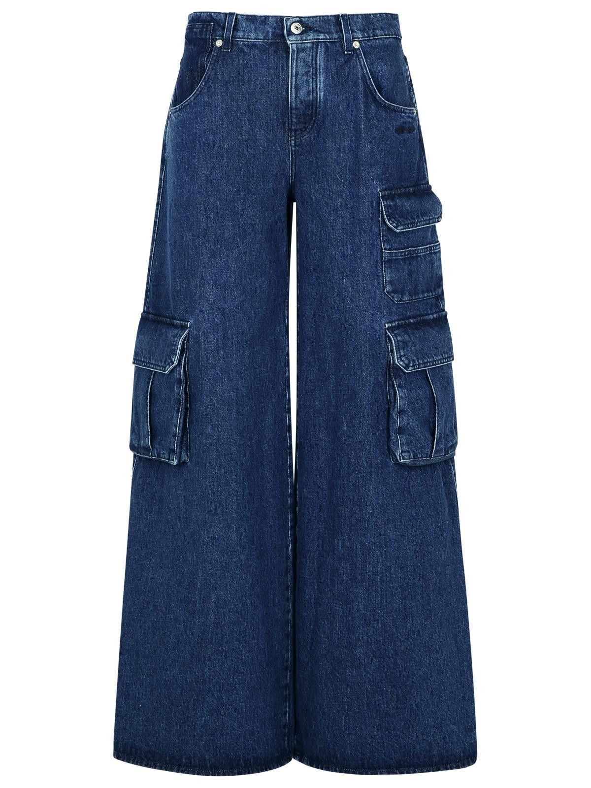 Off-White OFF-WHITE Cargo 'Baggy' Jeans In Blue Cotton Size 27" / US 4 / IT 40 - 1 Thumbnail