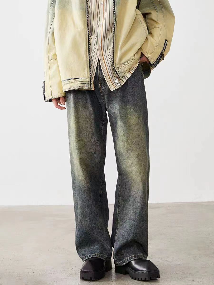 Vintage Street Washed Faded Loose Casual Jeans Y2K