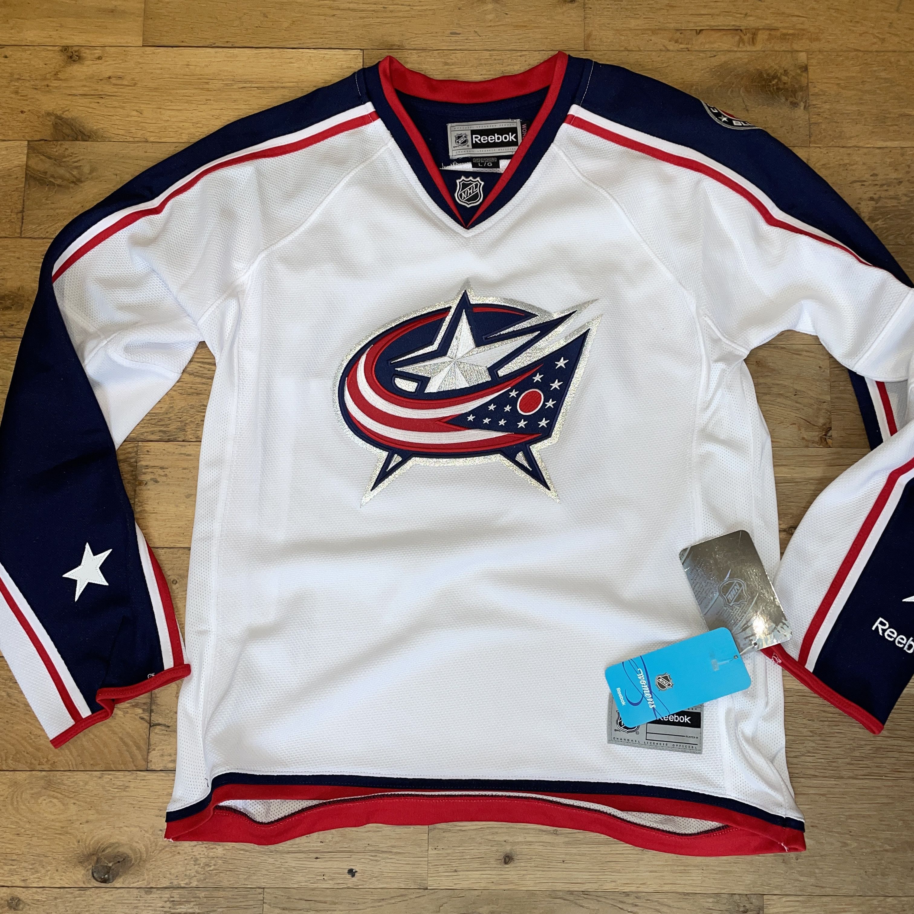 REEBOK NHL COLUMBUS BLUE JACKETS WOMEN'S JERSEY Size L