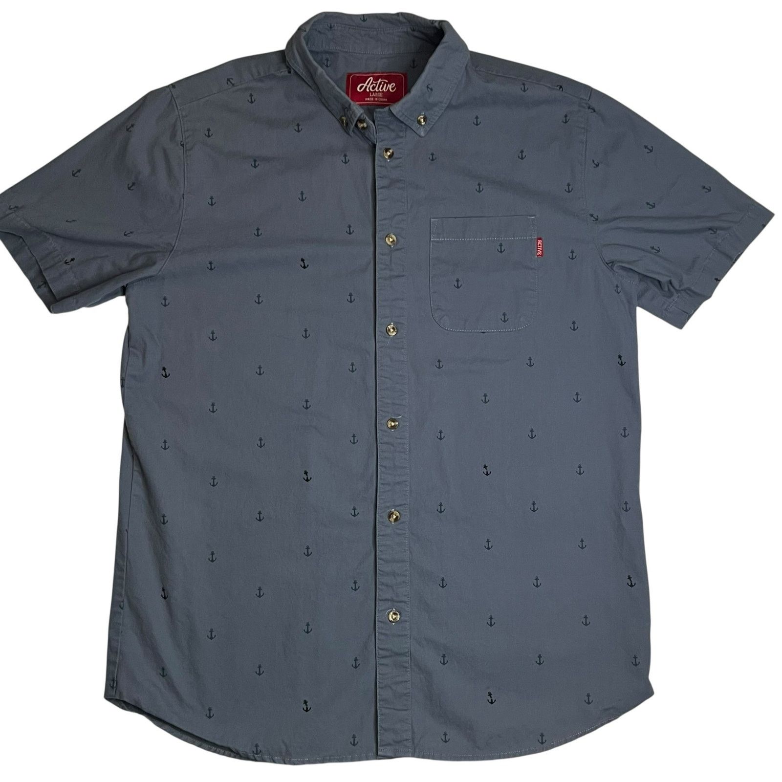 Active Ride Shop Active Ride Shop Men’s Short Sleeve Shirt Gray Button Down Size US L / EU 52-54 / 3 - 8 Thumbnail
