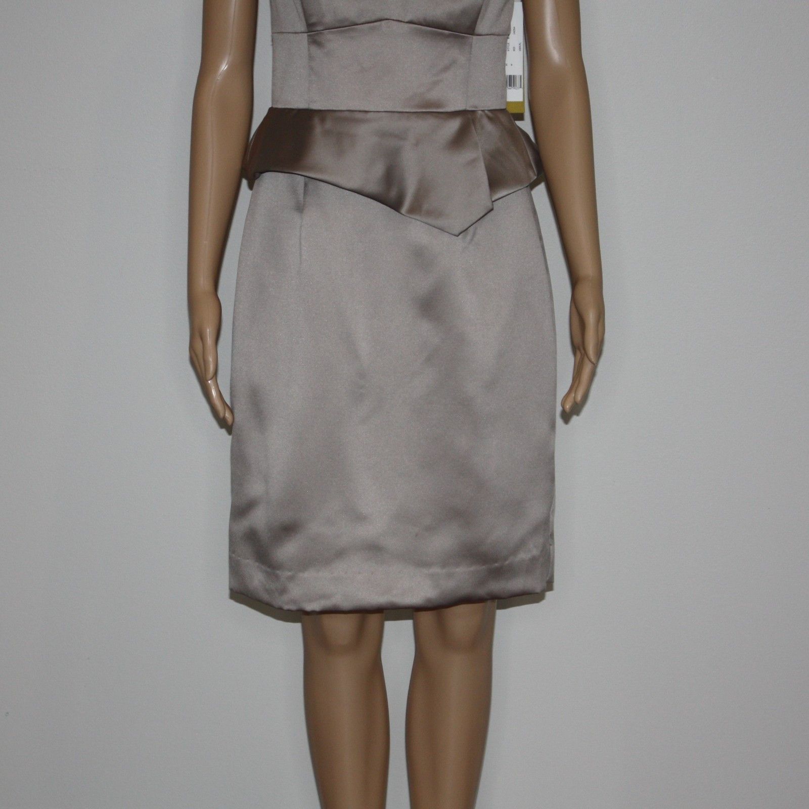 Nicole Miller Strapless Peplum Dress in Mocha and size 8 NWT MSRP $430 Size M / US 6-8 / IT 42-44 - 5 Thumbnail