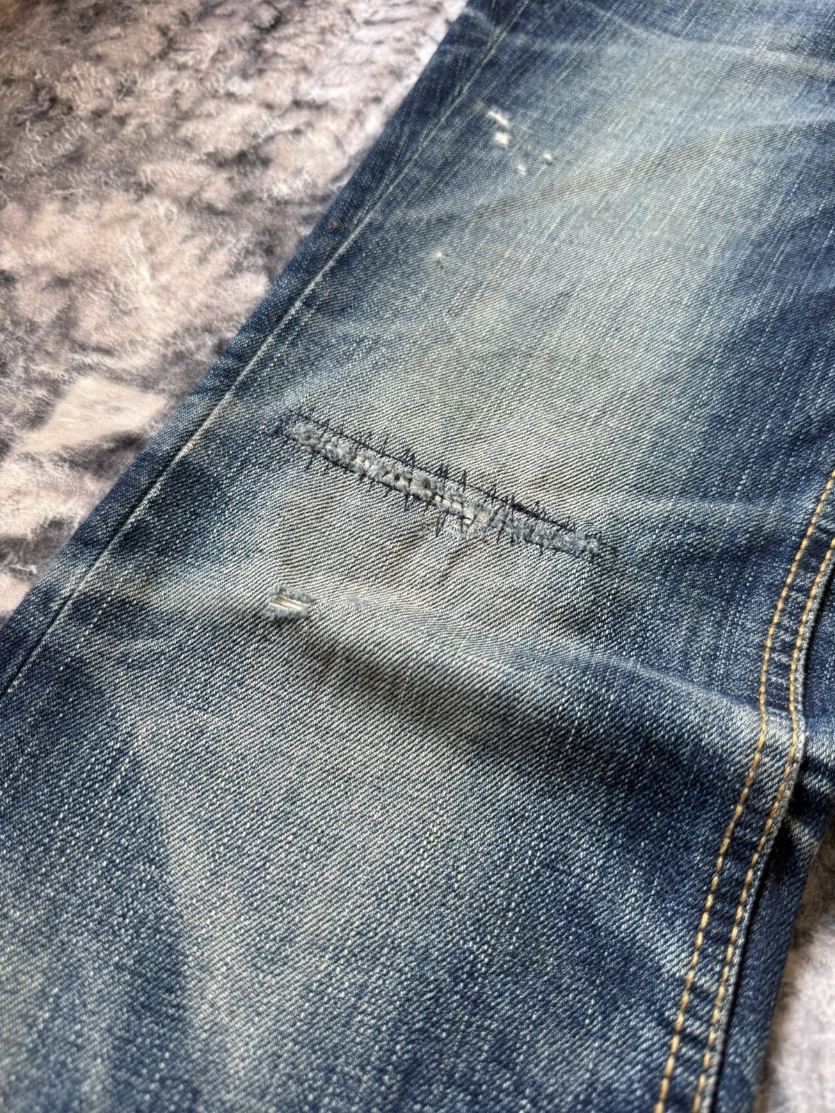 Hysteric Glamour × Japanese Brand Yoshitomo Lolita Japan Heavy Whisker Blossom Flare Jeans Size US 29 - 9 Thumbnail