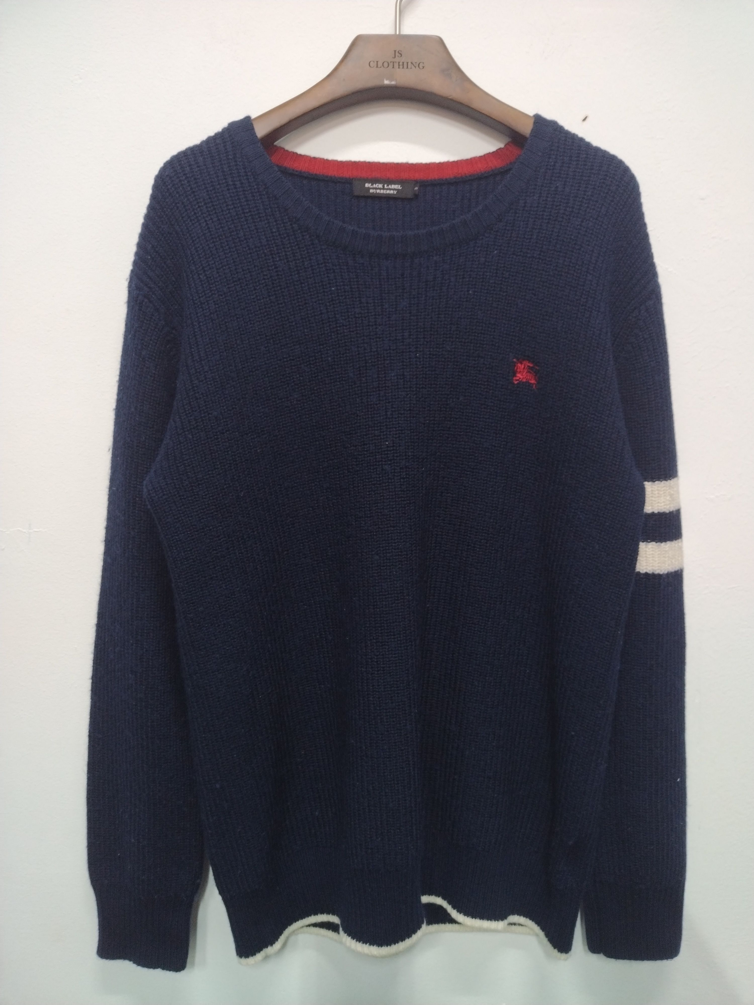 Aran Isles Knitwear × Burberry Vtg Burberry Black Label Knitwear Rare Double Line Size US M / EU 48-50 / 2 - 9 Thumbnail