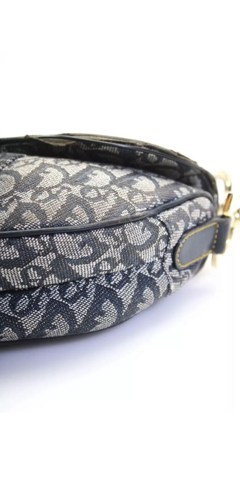 Dior Christian Dior Vintage Oblique Canvas Saddle Bag - Navy Size ONE SIZE - 8 Thumbnail