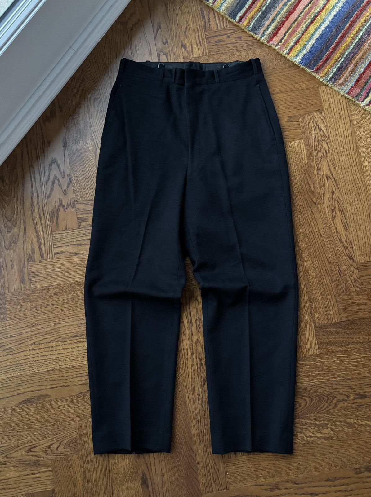 Vintage 1960s Sailor Trousers Vintage Heavyweight Wool Canadian Navy Size 34R - 1 Thumbnail