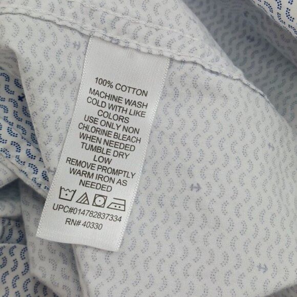 Haggar Haggar Button Down Shirt White Blue Nautical Short Sleeve XL Size US XL / EU 56 / 4 - 6 Thumbnail
