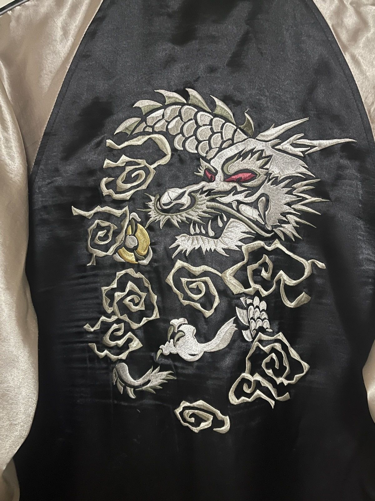 Japanese Brand NYLUKS Dragon embroidery Sukajan Black gold vtg Size US M / EU 48-50 / 2 - 3 Thumbnail