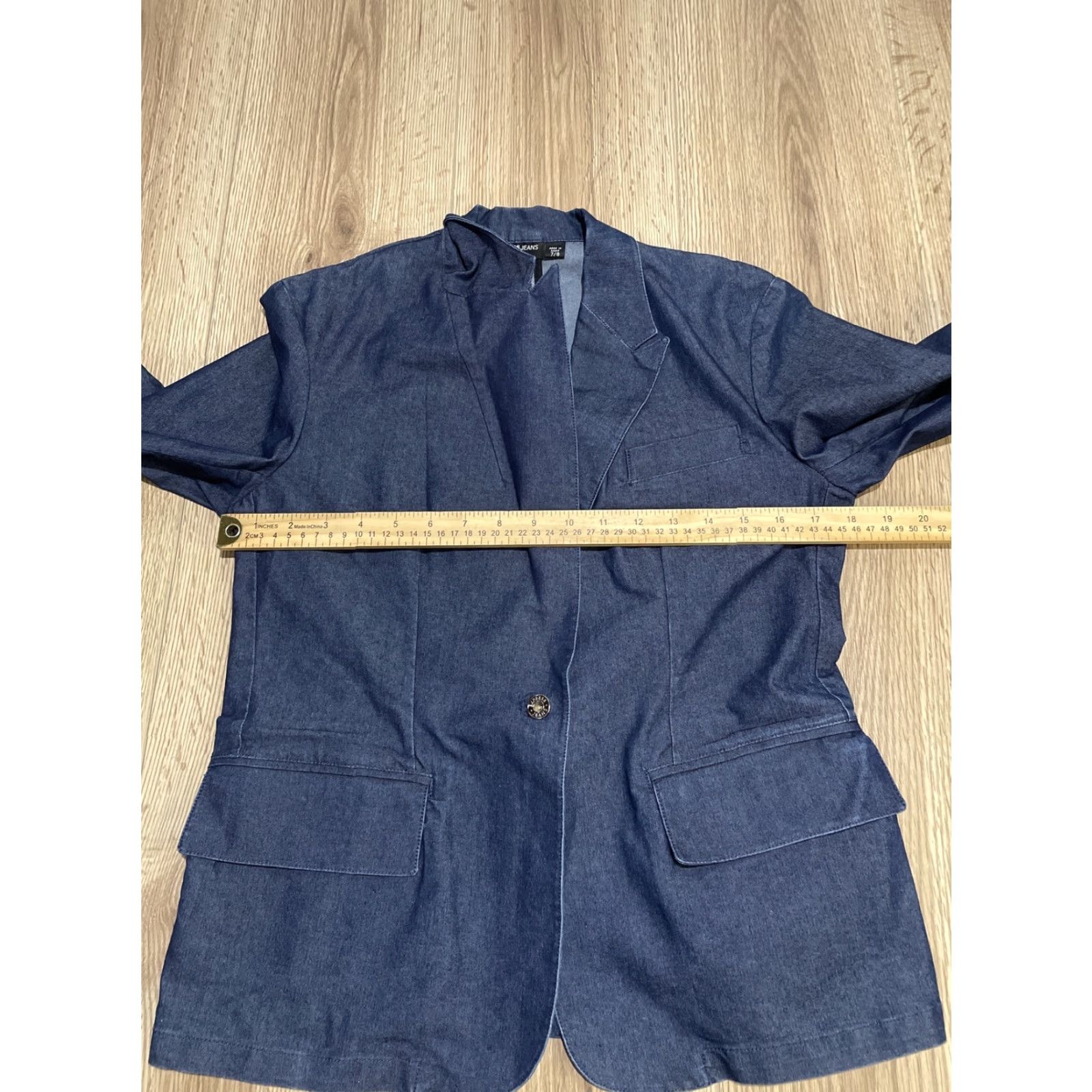 Express VINTAGE Express Jeans Denim Blazer Women Juniors 7 Blue Stretch Denim Size 28" / US 6 / IT 42 - 6 Thumbnail