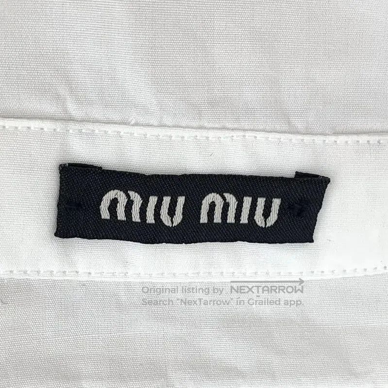Miu Miu Miu Miu White Cotton Midi Dress for Women . Size S / US 4 / IT 40 - 5 Thumbnail