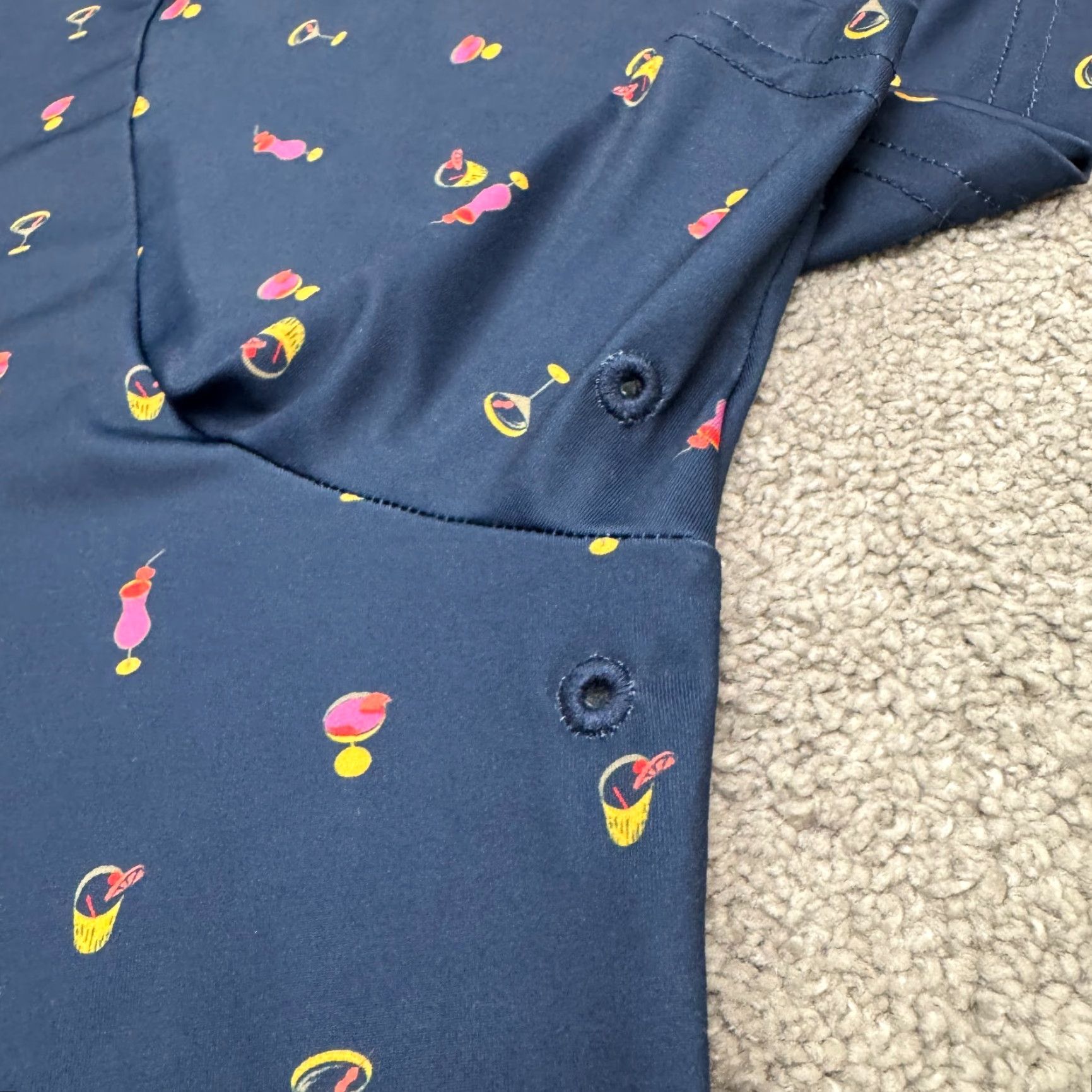 Bonobos Bonobos Golf Polo Shirt Mens XXL Navy Blue Cocktail Drinks Print Size US XXL / EU 58 / 5 - 6 Thumbnail