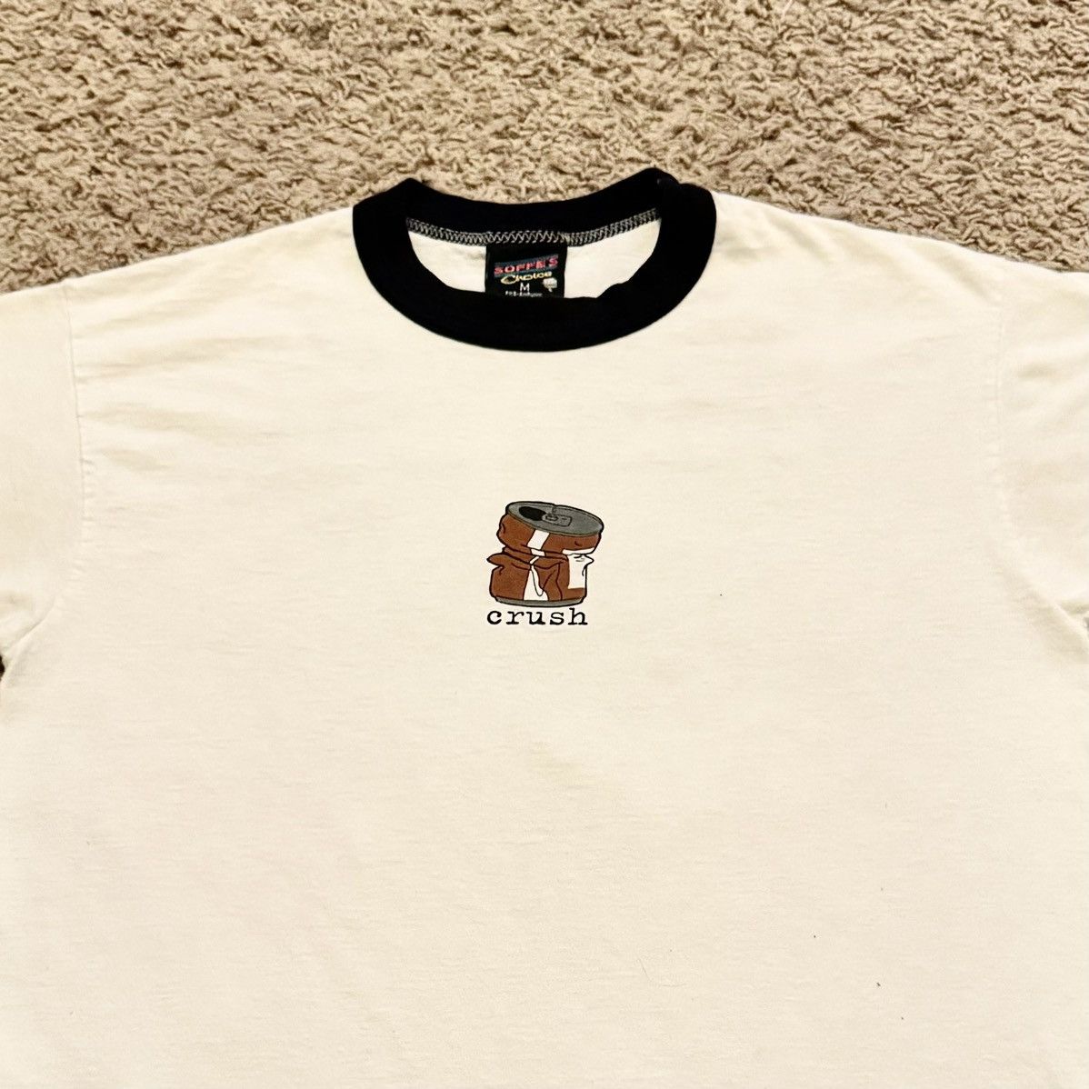 Band Tees × Vintage VINTAGE 90s CRUSHED BEER RINGER TEE! Size US M / EU 48-50 / 2 - 3 Thumbnail