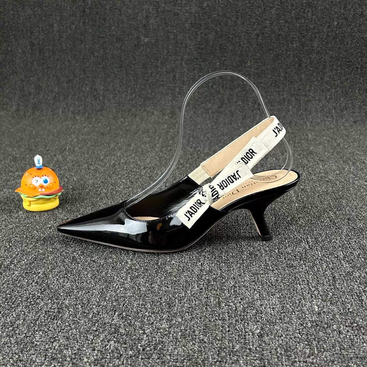 Dior Dior Black Patent Leather Logo Strap Heels 38.5 Size US 8 / IT 38 - 3 Thumbnail