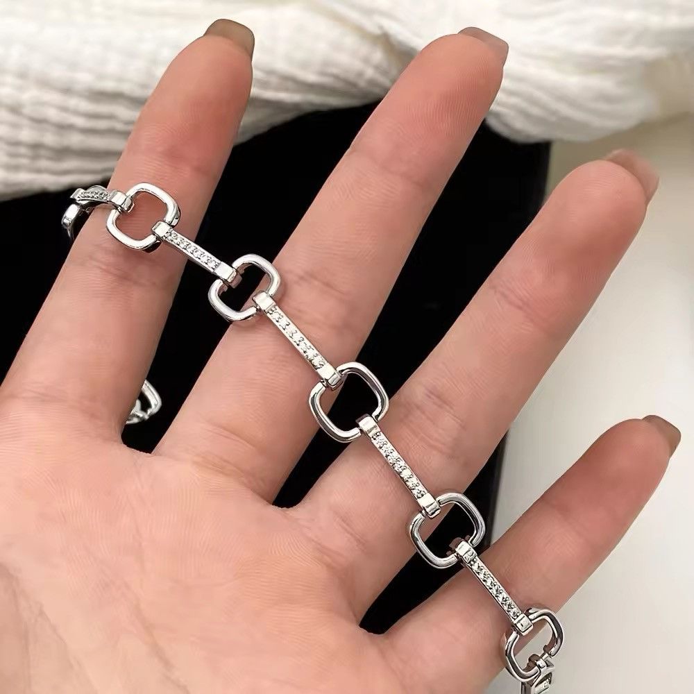 Jewelry Minimalist Square Zircon Charm Bracelets Size ONE SIZE - 3 Thumbnail