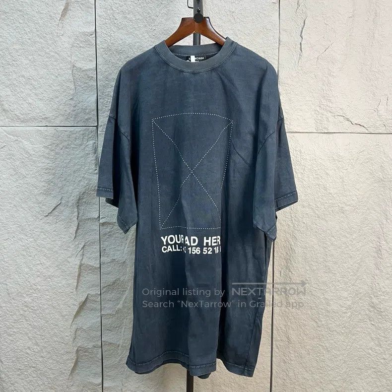 Balenciaga Balenciaga Dotted Frame Washed Grey Short Sleeve Size US M / EU 48-50 / 2 - 1 Thumbnail