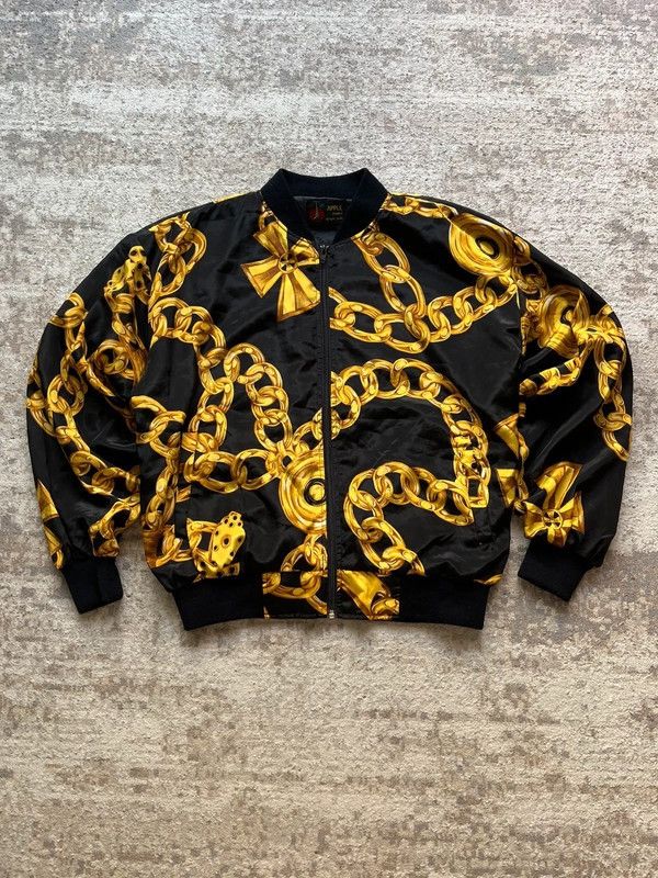 Other AppleParis Vintage 90s Chain Bomber Jacket Boxy Sz S Size US S / EU 44-46 / 1 - 1 Thumbnail