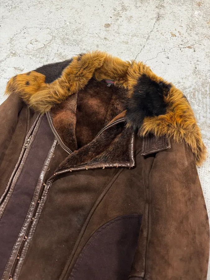 Roberto Cavalli 2000s Roberto Cavalli Fur Shearling Brown Leather Jacket Size US M / EU 48-50 / 2 - 5 Thumbnail