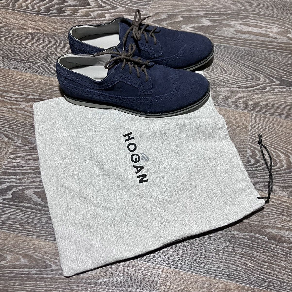 HOGAN Club Brogue Derby Suede Leather Shoes UK8.5 US10.5