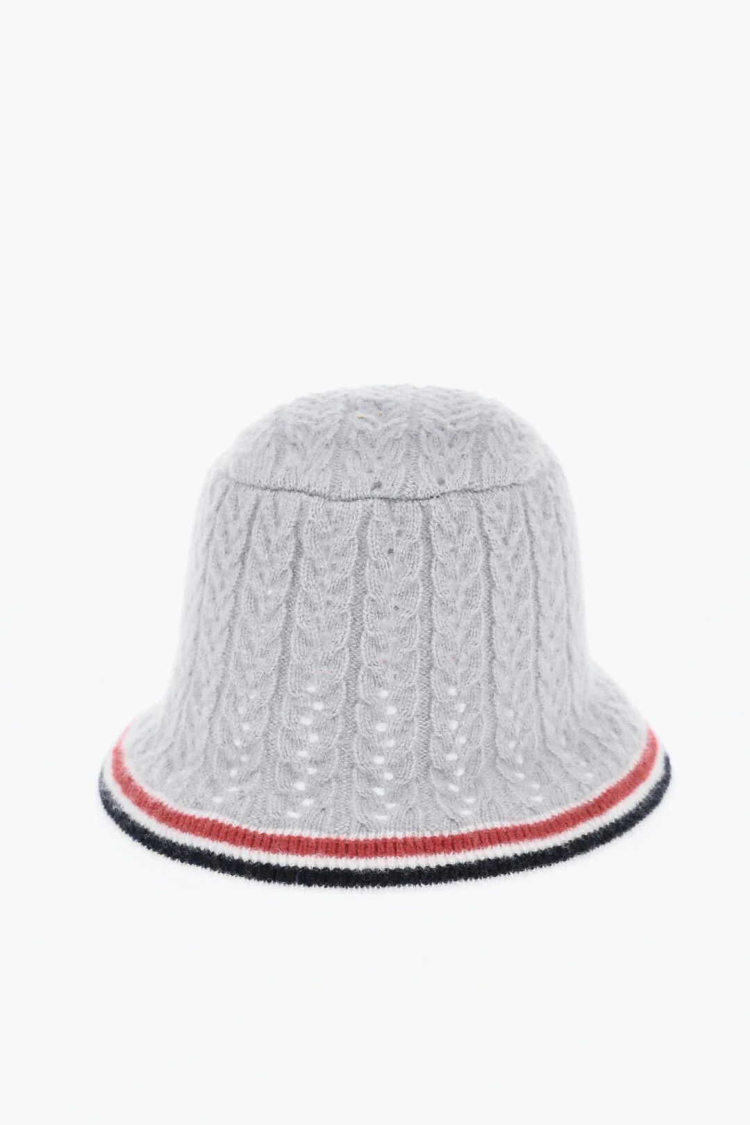 Thom Browne og1mm0426 Size: OS / Cable-Knit Cloche Hat / Cap in Grey Size ONE SIZE - 1 Thumbnail