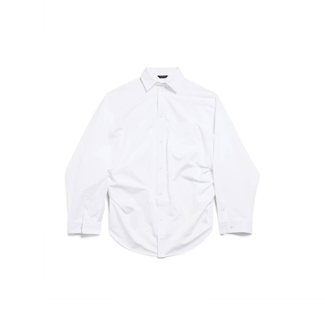 Balenciaga o1bcso1str0426 Asymmetric Shirt Large Fit in White Size S / US 4 / IT 40 - 1 Thumbnail
