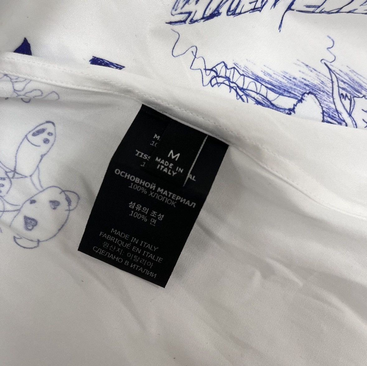Vetements WHITE SCRIBBLED SHIRT Size US M / EU 48-50 / 2 - 5 Thumbnail