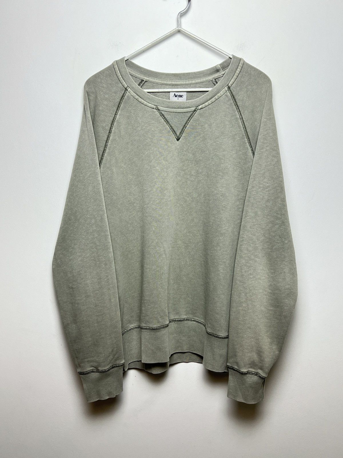 Acne Studios acne y2k washed green crewneck sweatshirt Size US M / EU 48-50 / 2 - 1 Thumbnail