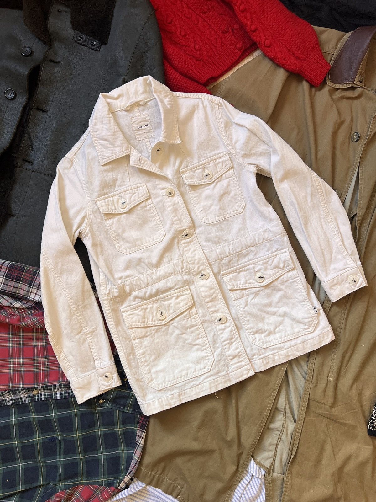 Wood Wood Wood Wood Workwear White Womans Multipocket Jacket Size S / US 4 / IT 40 - 2 Thumbnail
