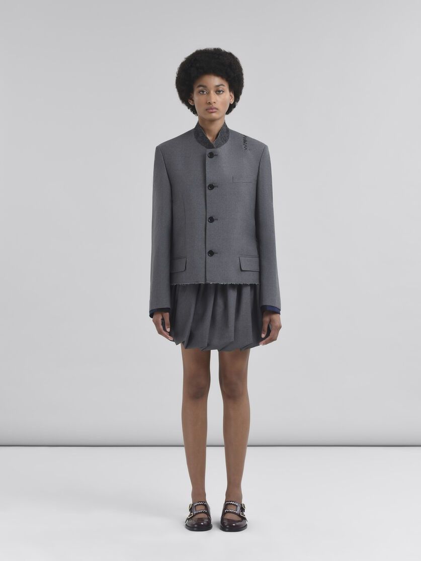 Marni o1f1d3z0326 Mandarin Collar Jacket in Grey Size XL / US 12-14 / IT 48-50 - 2 Thumbnail